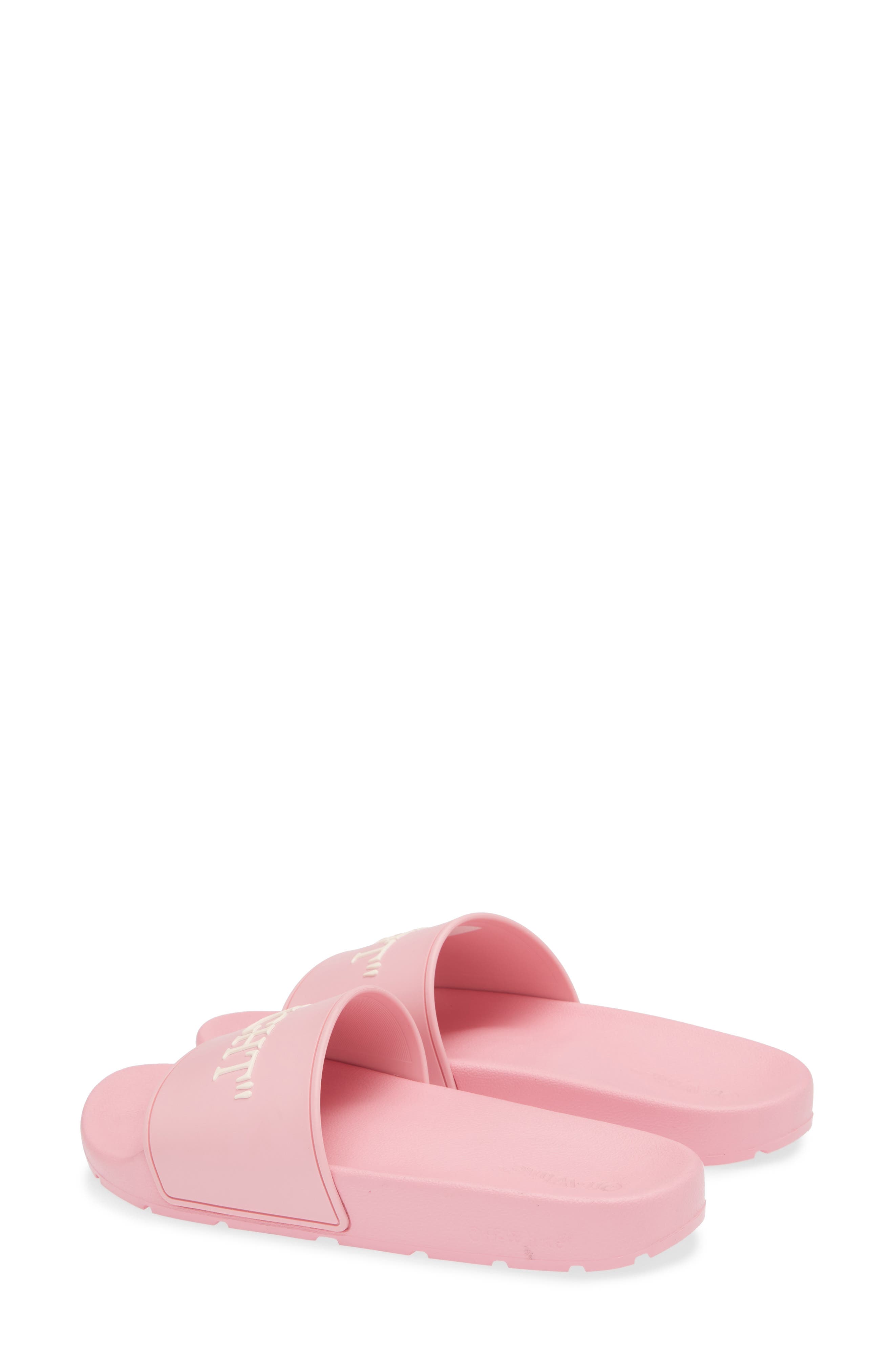 Off-White Quote Slide Sandal, Alternate, color, Rose Pink - Cloud Pink