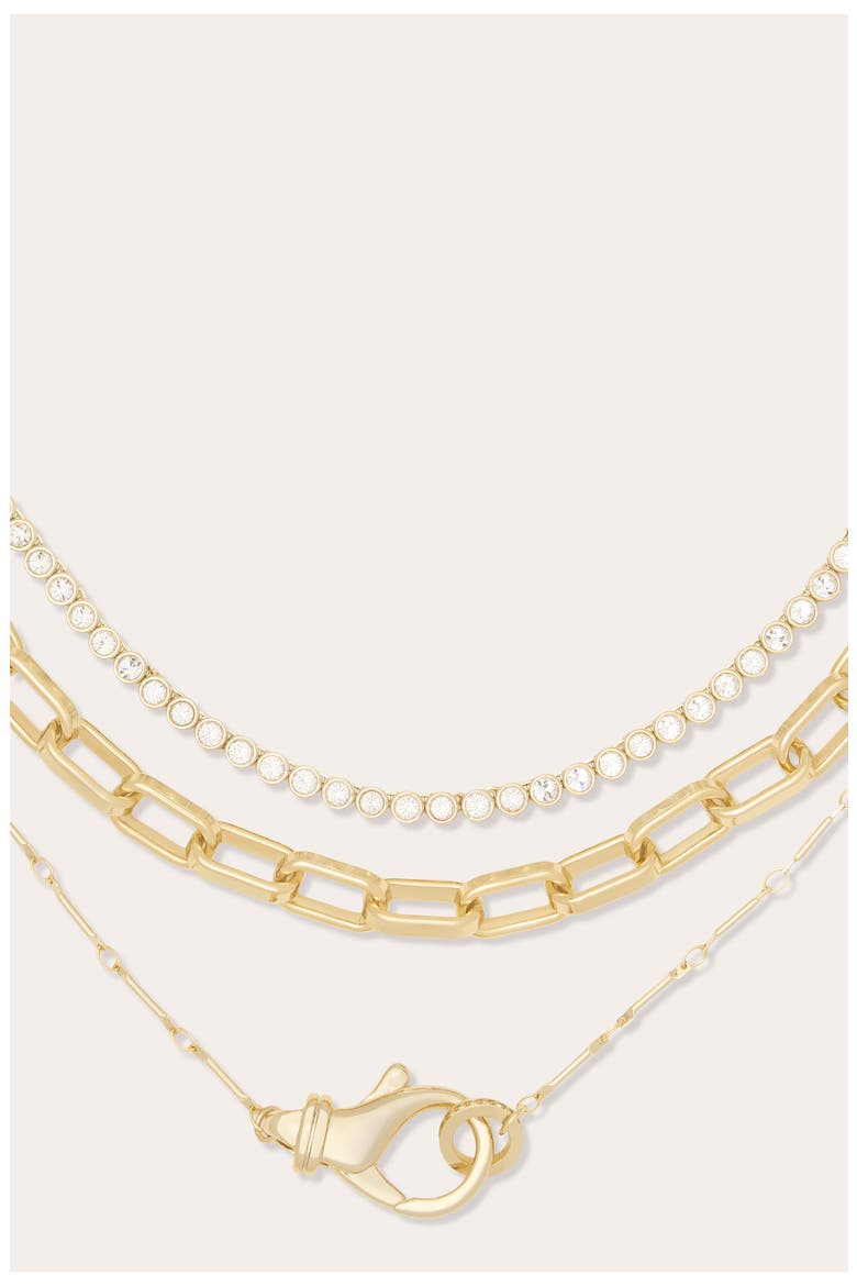 Lena Multi Strand Necklace, Alternate, color, CLEAR/ GOLD