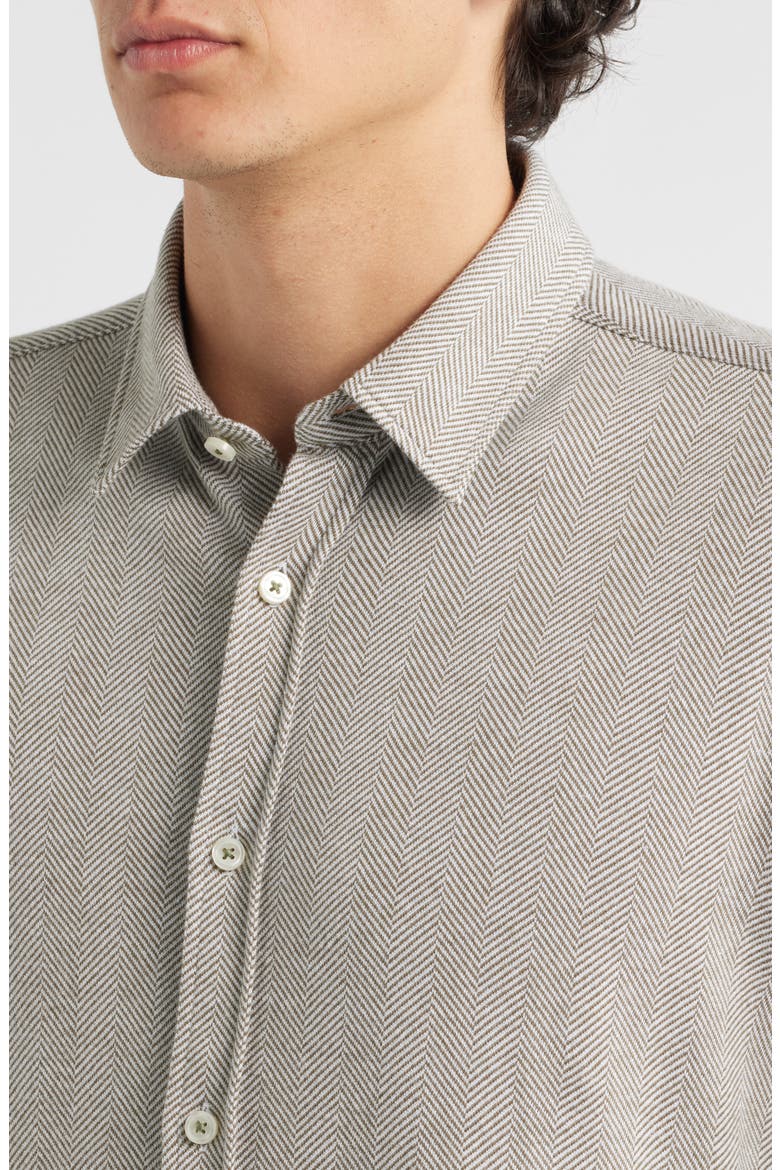 Roan Kent Cotton Button-Up Shirt, Alternate, color, OPEN GREEN