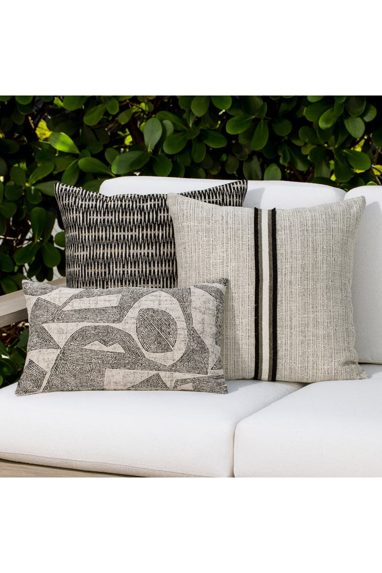 Influence Ebony Indoor & Outdoor Woven Accent Pillow, Alternate, color, Ebony