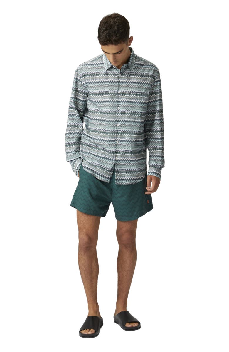 Missoni Tonal Zigzag Swim Trunks, Alternate, color, Green