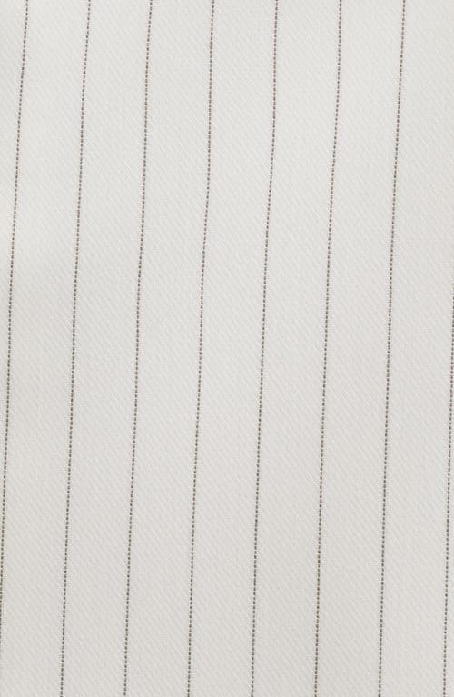 Open Edit The Icon Blazer In Ivory - Grey Celeste Pinstripe