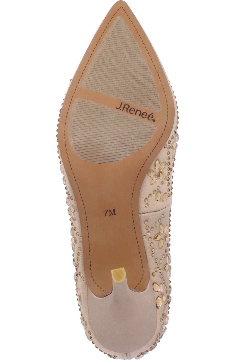 J. Reneé Barlow Embellished Pointed Toe Pump, Alternate, color, Beige
