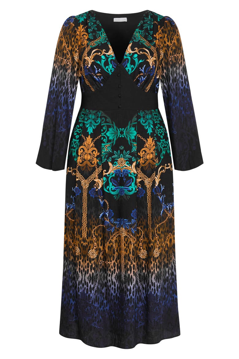 Ayanna Long Sleeve Maxi Dress, Alternate, color, DECADENCE