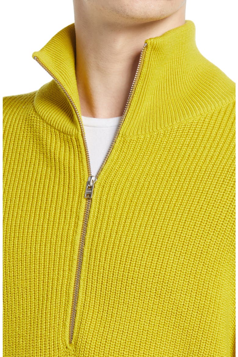 Men's Wool Blend Half Zip Sweater, Alternate, color, CHARTREUSE YELLOW 426