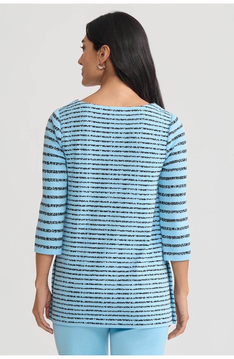 Ming Wang Horizontal Stripe Soft Knit Tunic, Alternate, color, Serene/Black