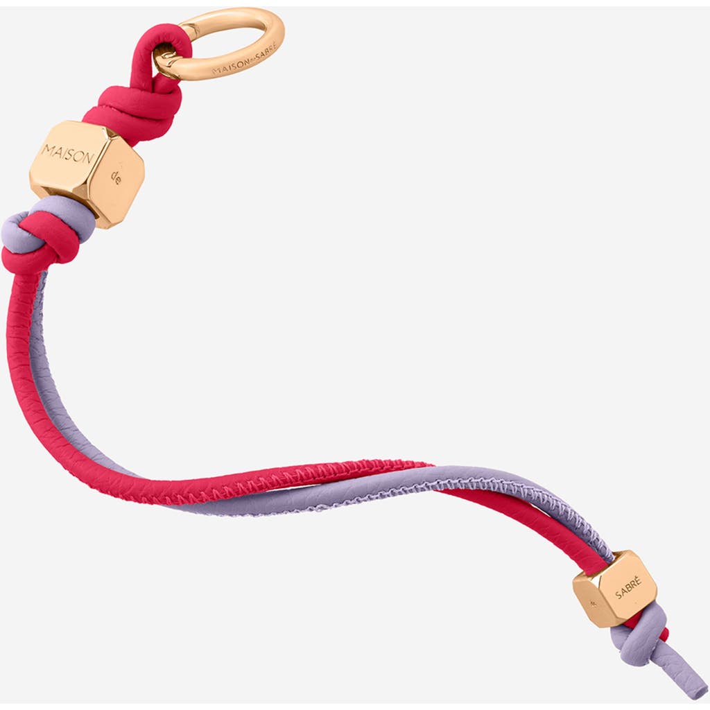 Maison De Sabre Maison De Sabré Leather Wristlet Charm In Fuchsia Lavender