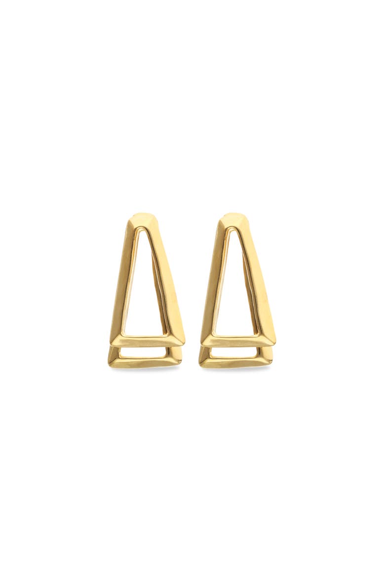 Gold-tone Open Triangle Stud Earrings, Alternate, color, Gold