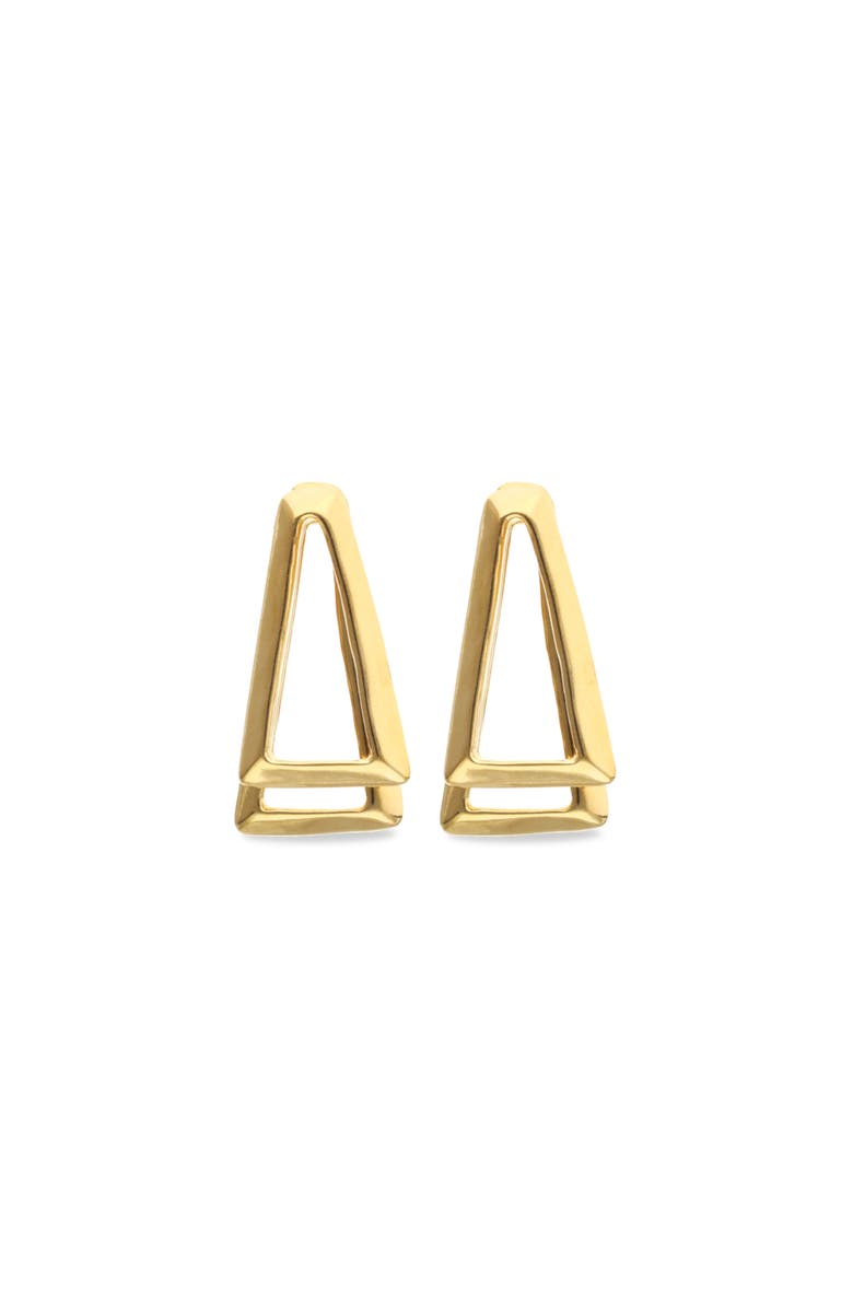 UNODE50 Gold-tone Open Triangle Stud Earrings, Alternate, color, Gold