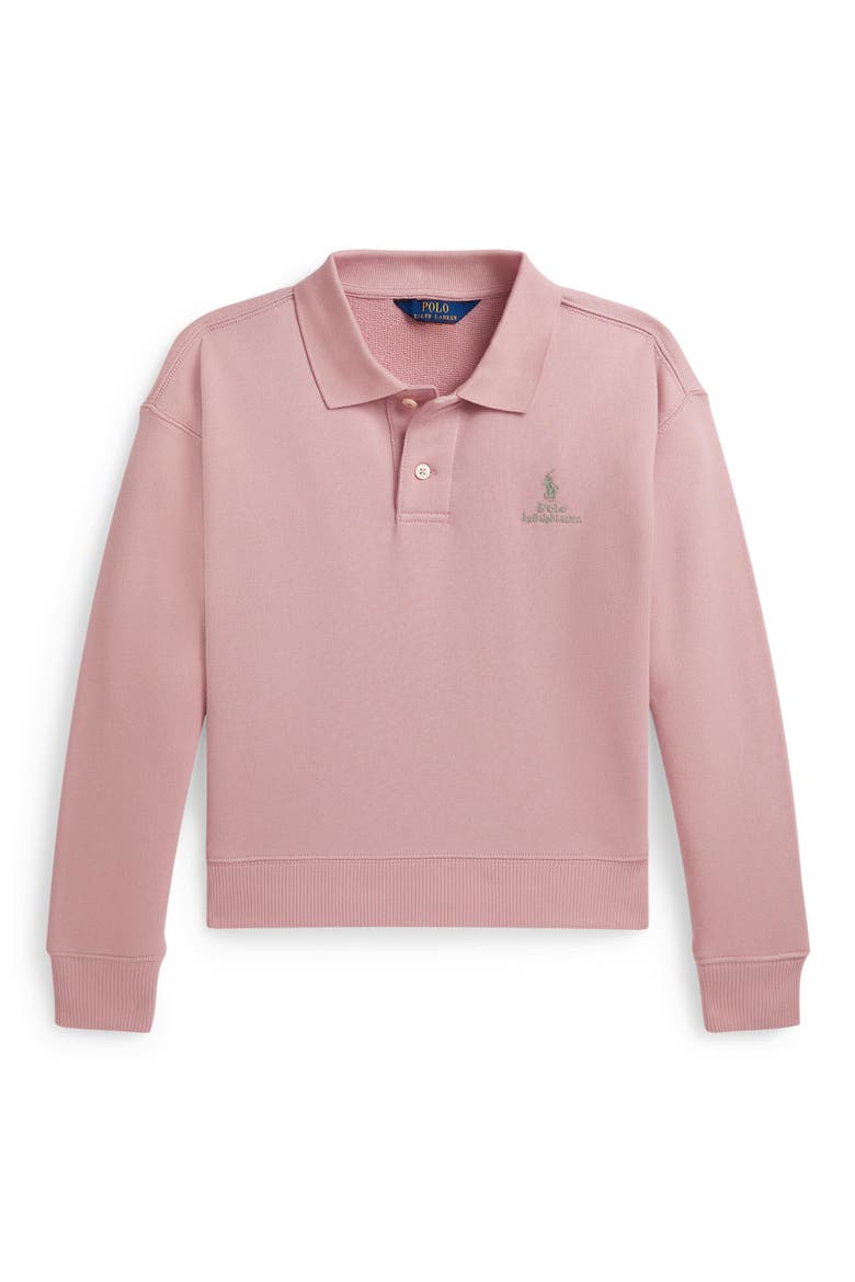 Kids' Cotton Blend French Terry Polo, Main, color, ADIRONDACK ROSE