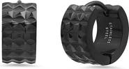 STEELTIME Men's Pyramid Stud Huggie Hoop Earrings
