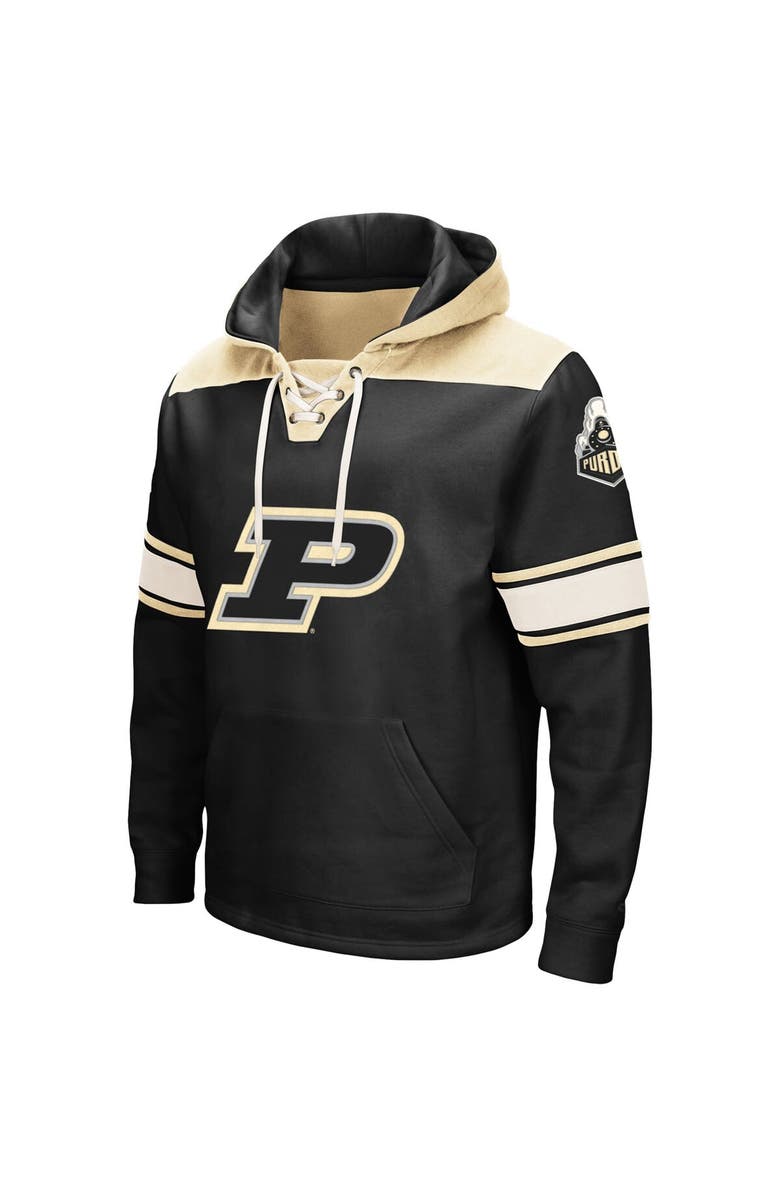 COLOSSEUM Men's Colosseum Black Purdue Boilermakers 2.0 Lace-Up Pullover Hoodie, Alternate, color, Black