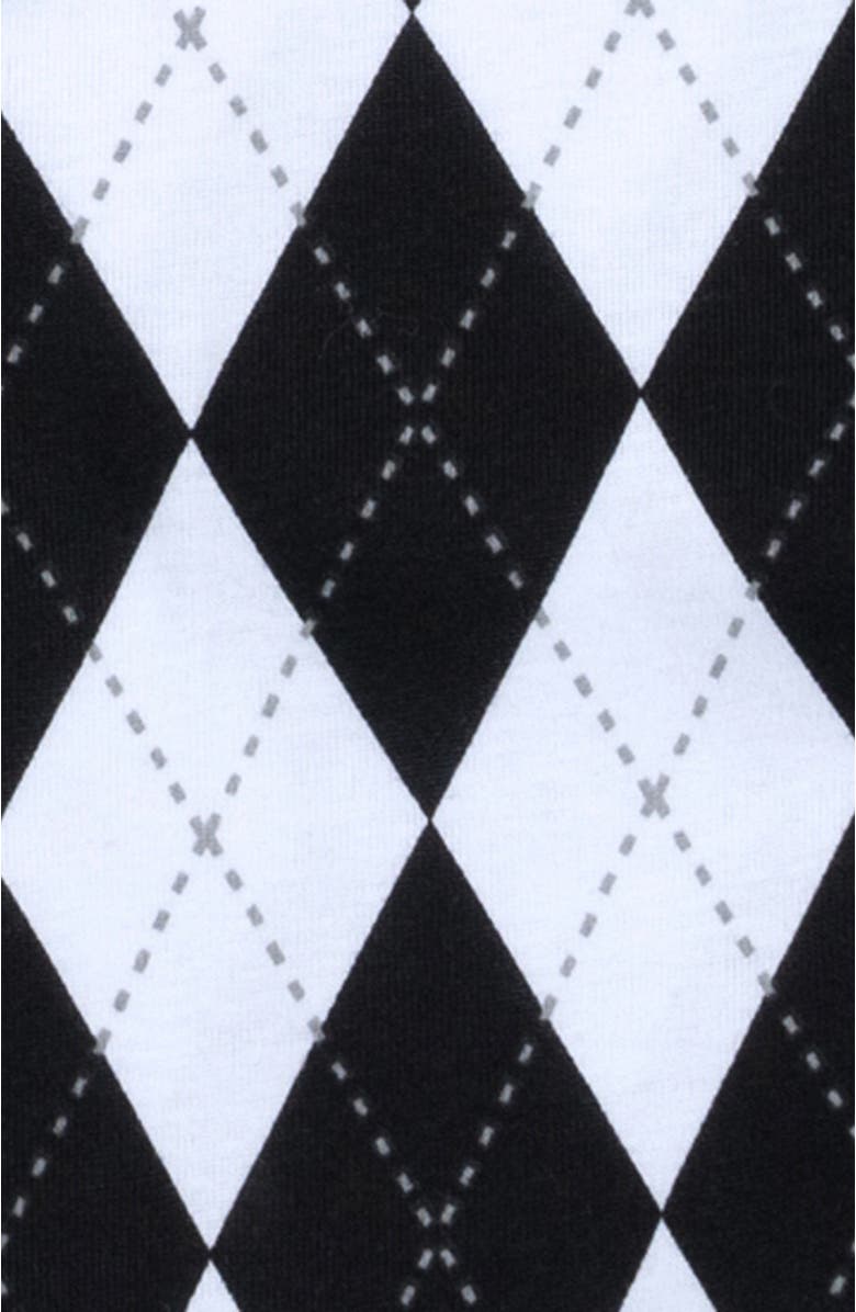 Leveret Kids Footed Printed Cotton Matching Family Holiday Pajamas, Argyles & Holiday Prints, Alternate, color, Argyle Black & White