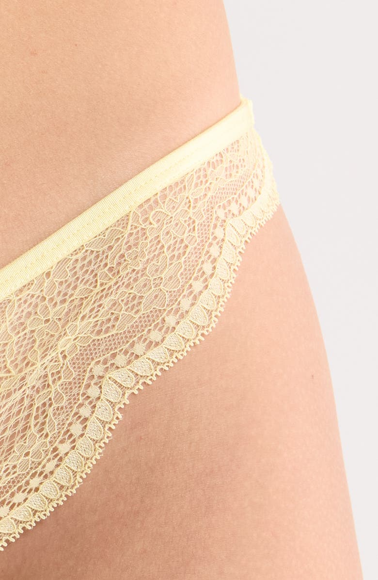 Hunkemöller Isabelle Lace & Mesh Cheekini Panties, Alternate, color, French Vanilla