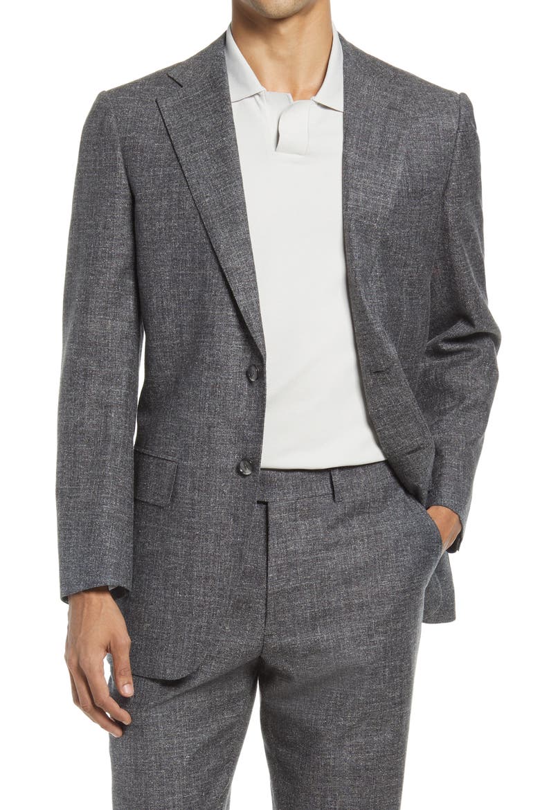 Lazio Slim Fit Wool Blend Suit, Alternate, color, DARK GREY