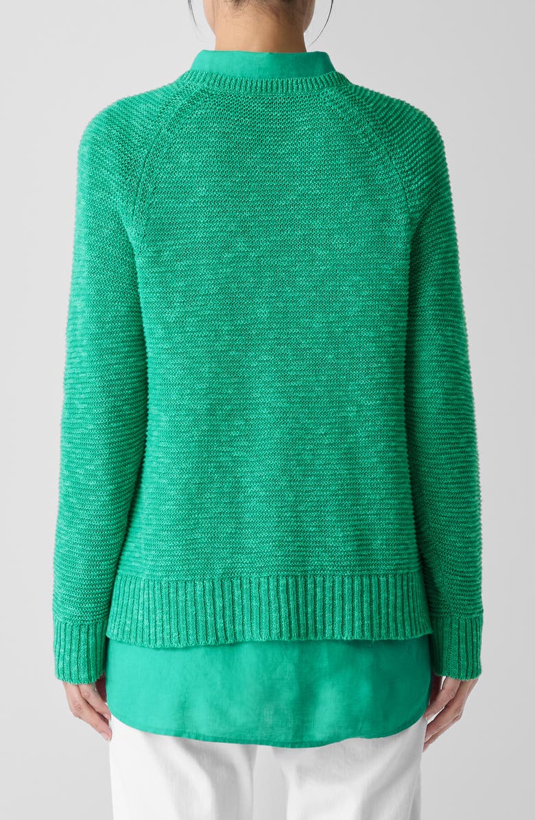 Eileen Fisher Raglan Sleeve Organic Linen & Organic Cotton Sweater, Alternate, color, Jade