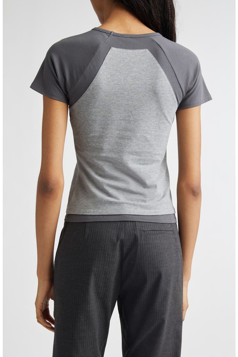 Puka Raglan Sleeve Colorblock Jersey Baby Tee, Alternate, color, GREY