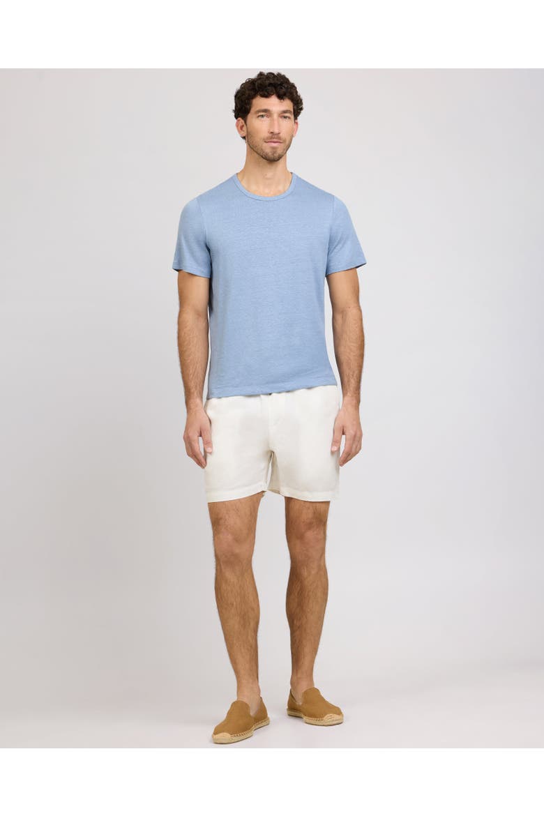 Stretch Linen Crewneck Short Sleeve Tee, Alternate, color, Soft Blue