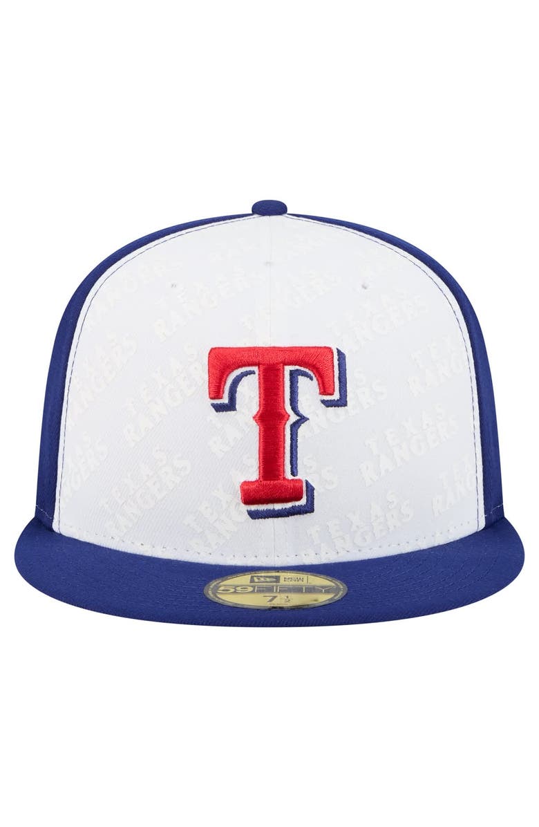 New Era Men's New Era White/Royal Texas Rangers Repeat 59FIFTY Fitted Hat, Alternate, color, White