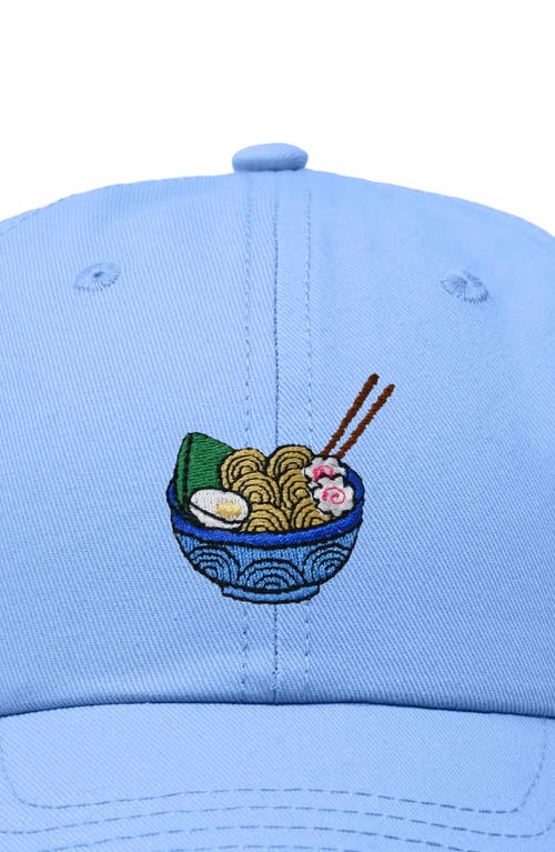 Dalix Noodles Embroidered Casual Cap In Light Blue