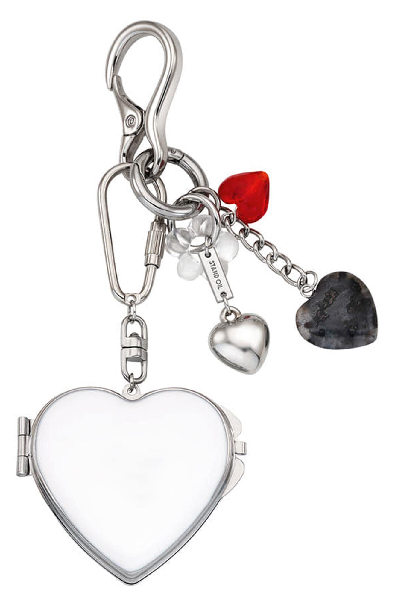 Stand Oil Mirror Heart Charm Key Ring, Alternate, color, 