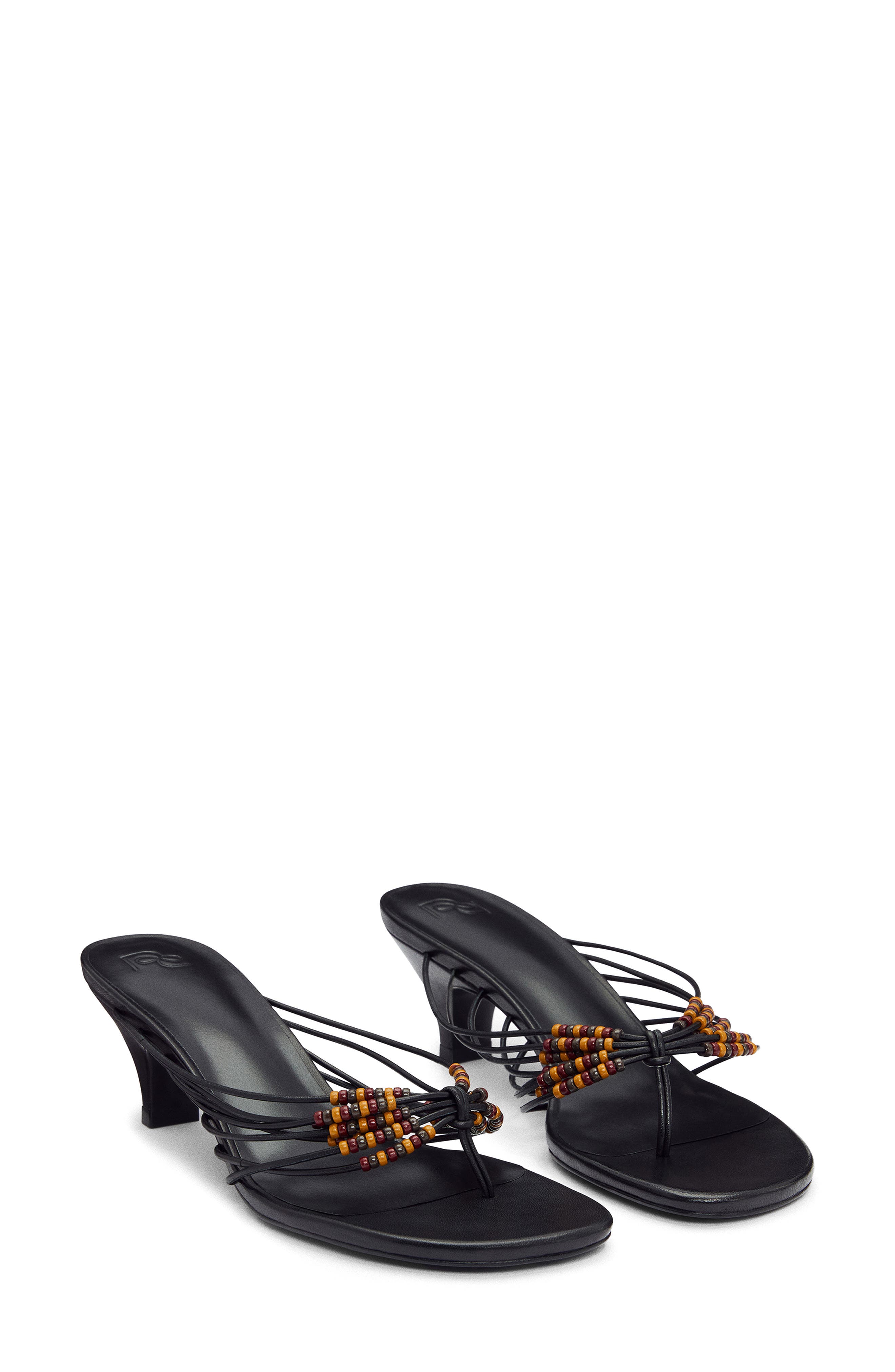 Reformation Jessica Thong Sandal, Main, color, Black Leather