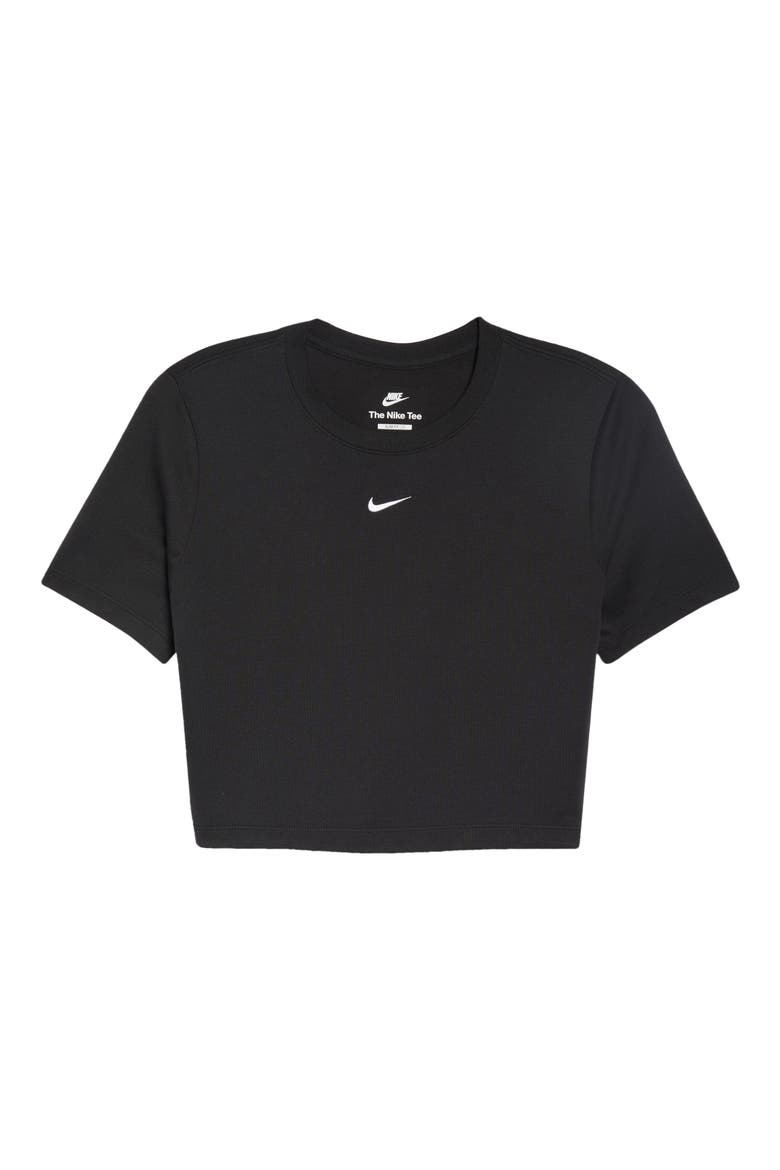 Sportswear Essential Slim Crop Top, Alternate, color, BLACK