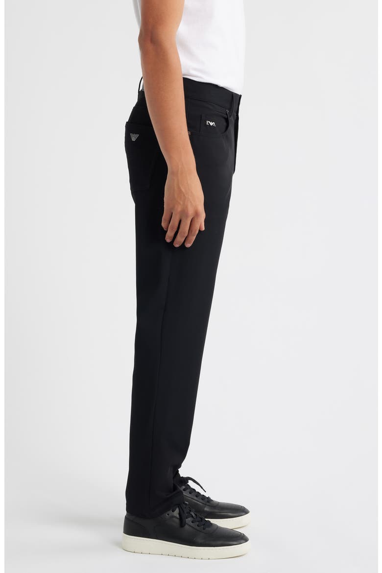 Techno Five-Pocket Straight Leg Stretch Twill Pants, Alternate, color, SOLID BLACK