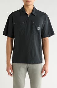Brixton Journey Water Resistant Short Sleeve Half Zip Popover Shirt
