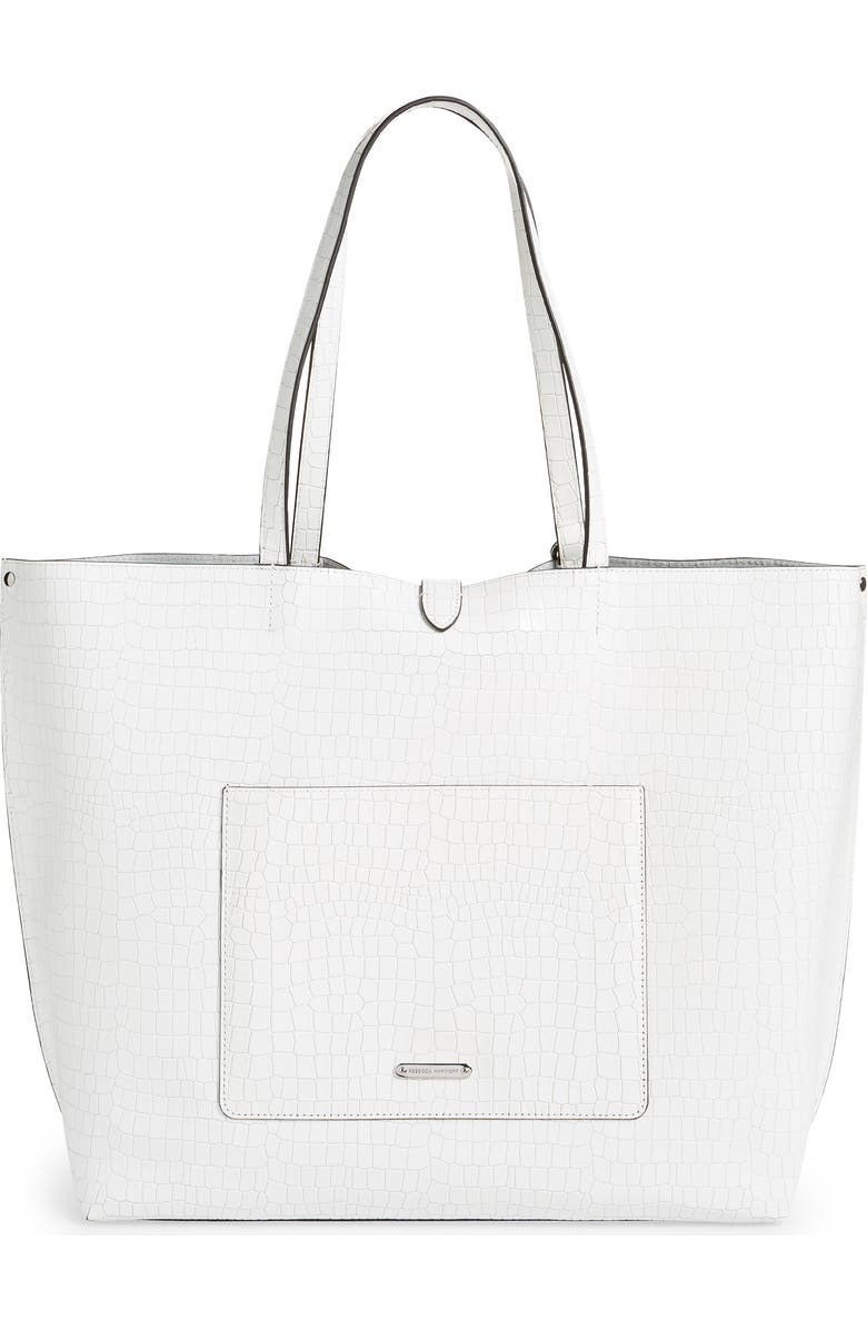 Rebecca Minkoff Large Megan Soft Croc Embossed Leather Tote, Alternate, color,