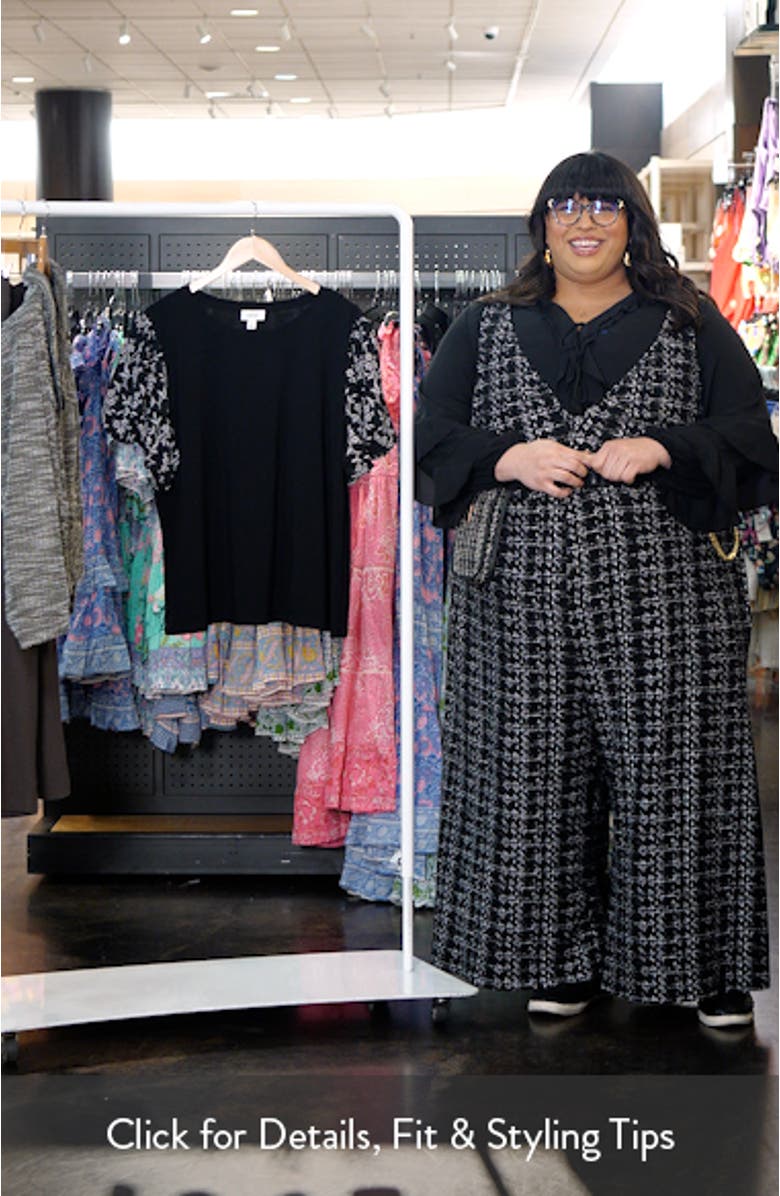 Floral Embroidered Puff Sleeve T-Shirt, sales video thumbnail