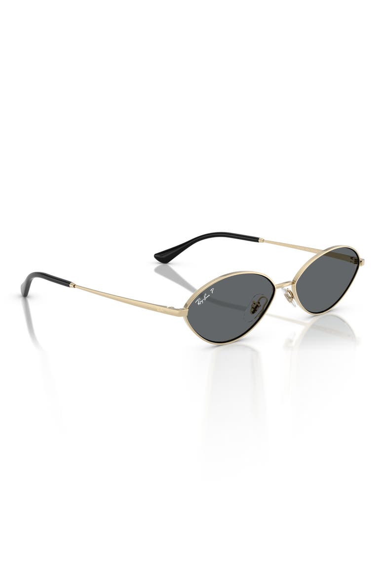 Kai 59mm Polarized Oval Sunglasses, Alternate, color, PALE GOLD / DARK GREY POLAR