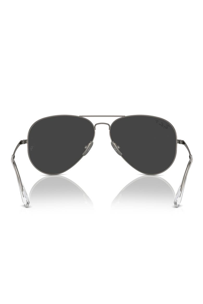 58mm Polarized Aviator Sunglasses, Alternate, color, GUNMETAL