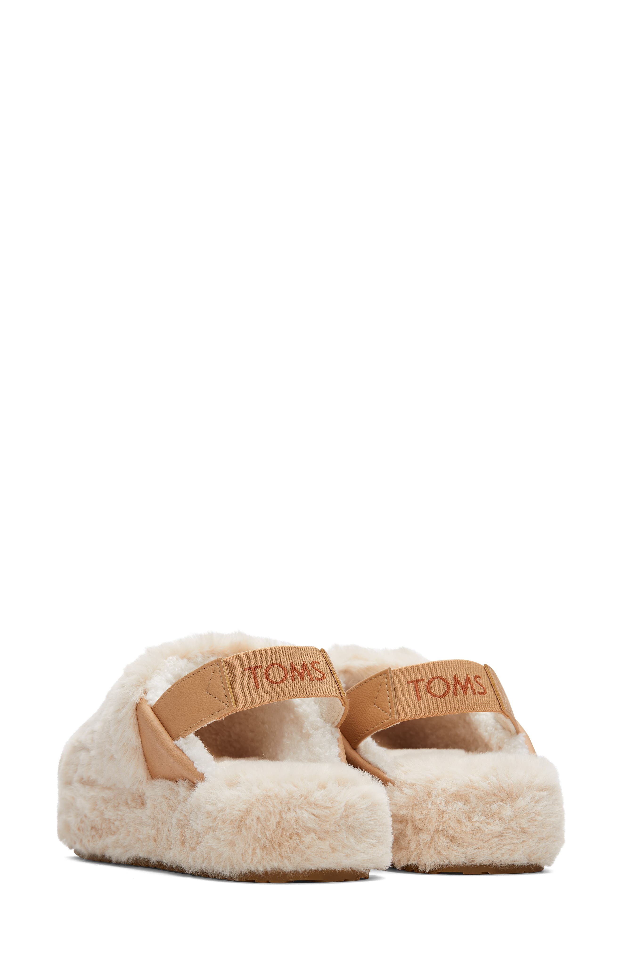 Sofia Faux Fur Slingback Slipper, Alternate, color, NATURAL