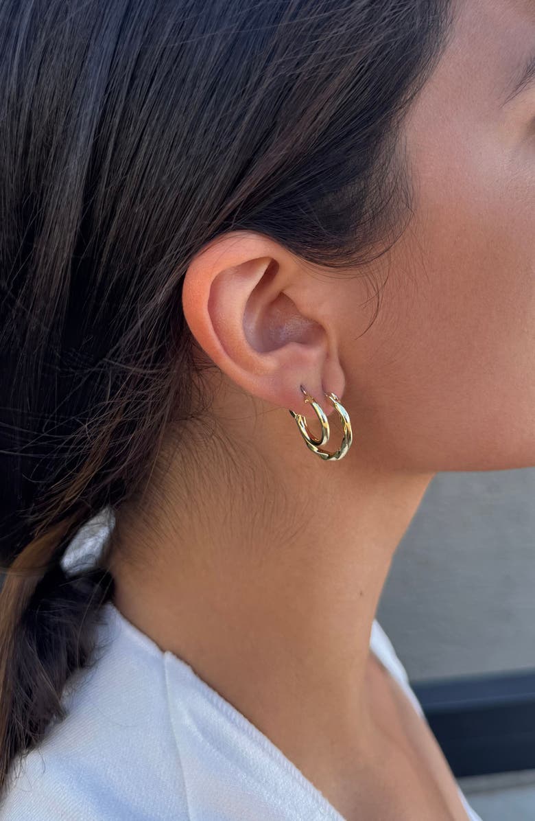 Adornia Set of 2 Hoop Earrings, Alternate, color, Gold