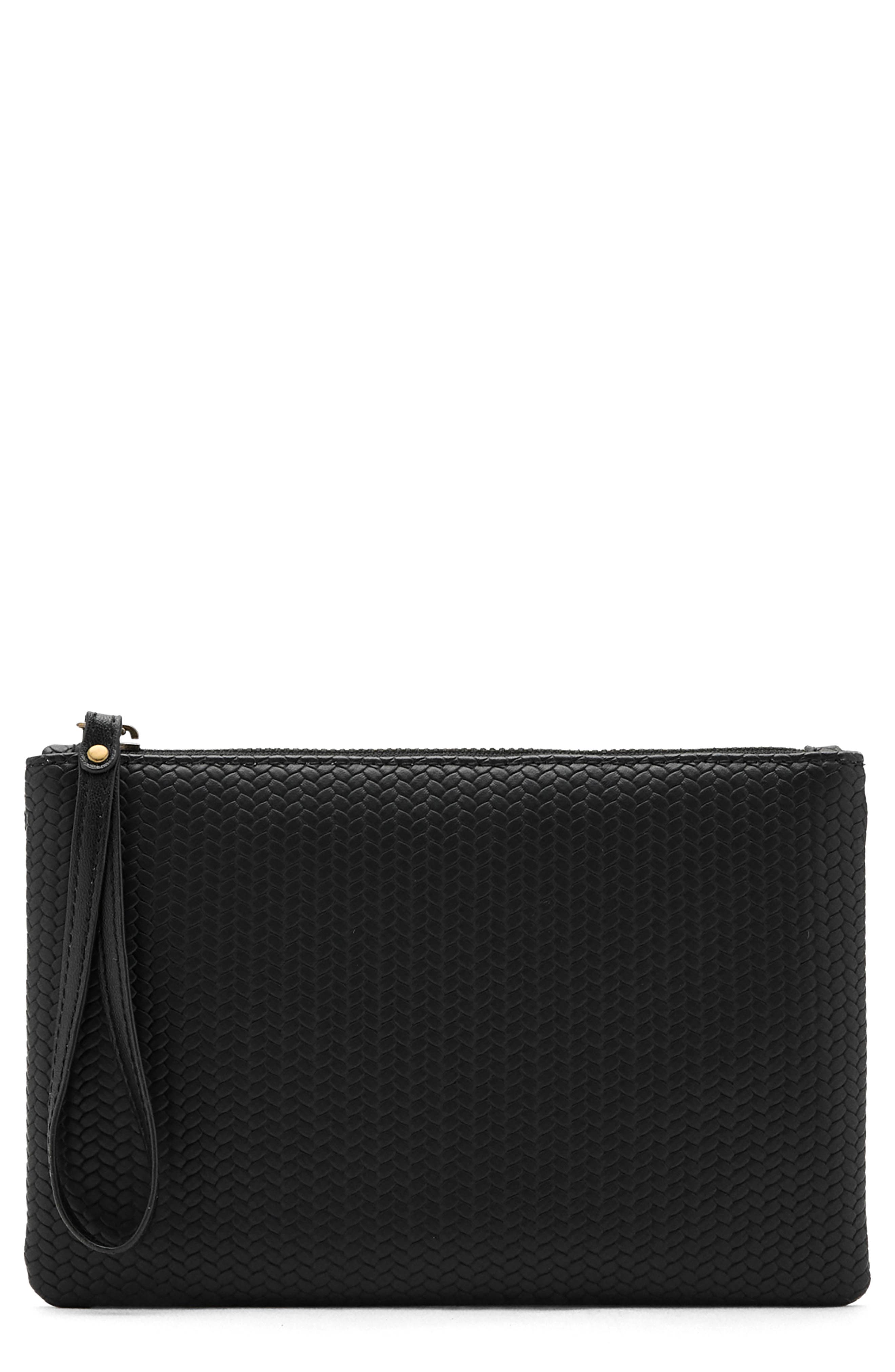 MANGO TEEN Braided Faux Leather Wrislet, Main, color, Black