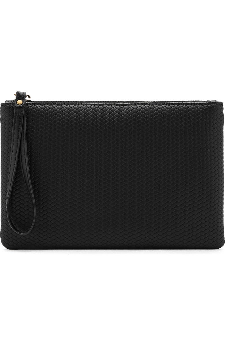 MANGO TEEN Braided Faux Leather Wrislet, Main, color, Black