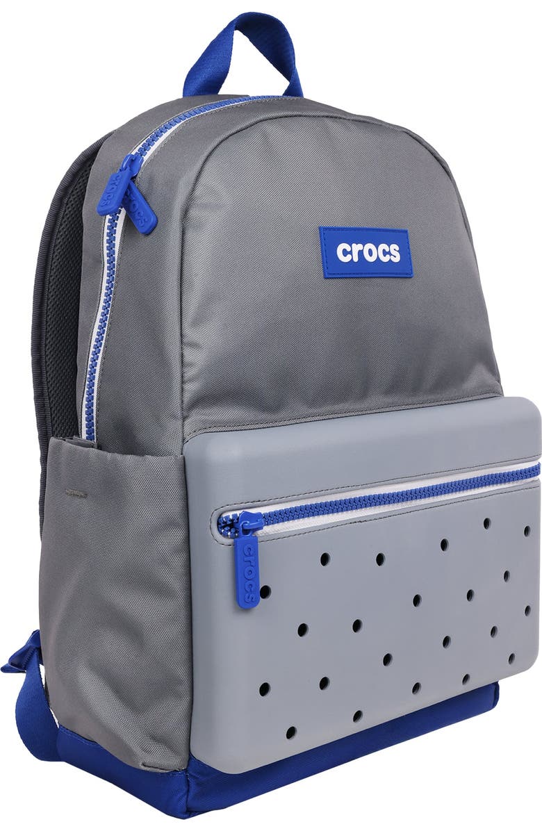 CROCS Lightweight Backpack with Molded Front Storage Pocket, Alternate, color, Grey/Multi