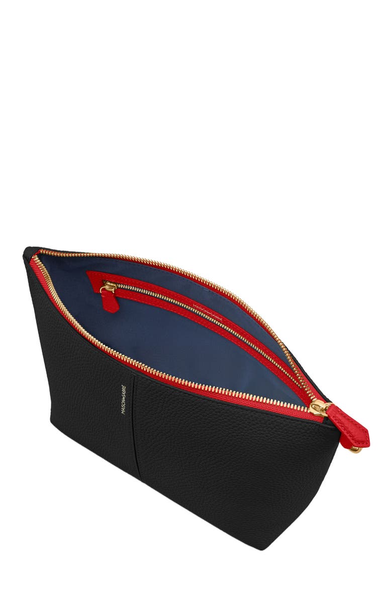 MAISON de SABRÉ Small Leather Flaire Pouch, Alternate, color, Rouge Noir