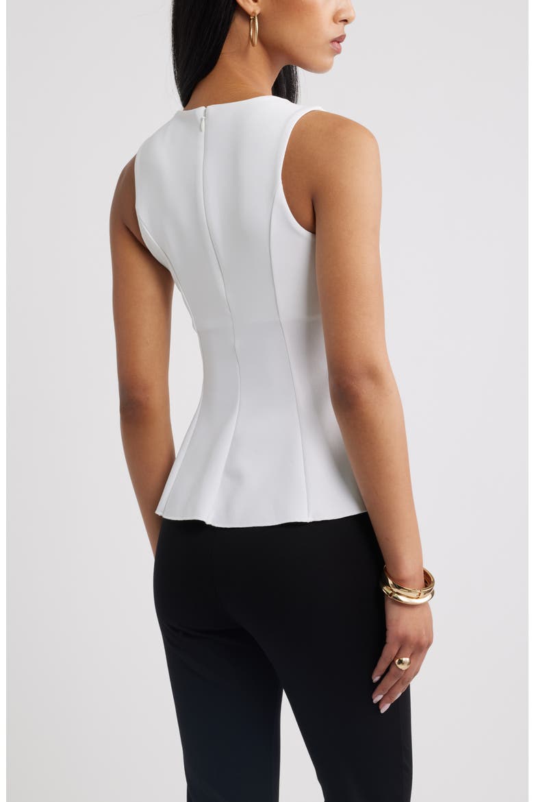 Crewneck Flared Tank, Alternate, color, WHITE