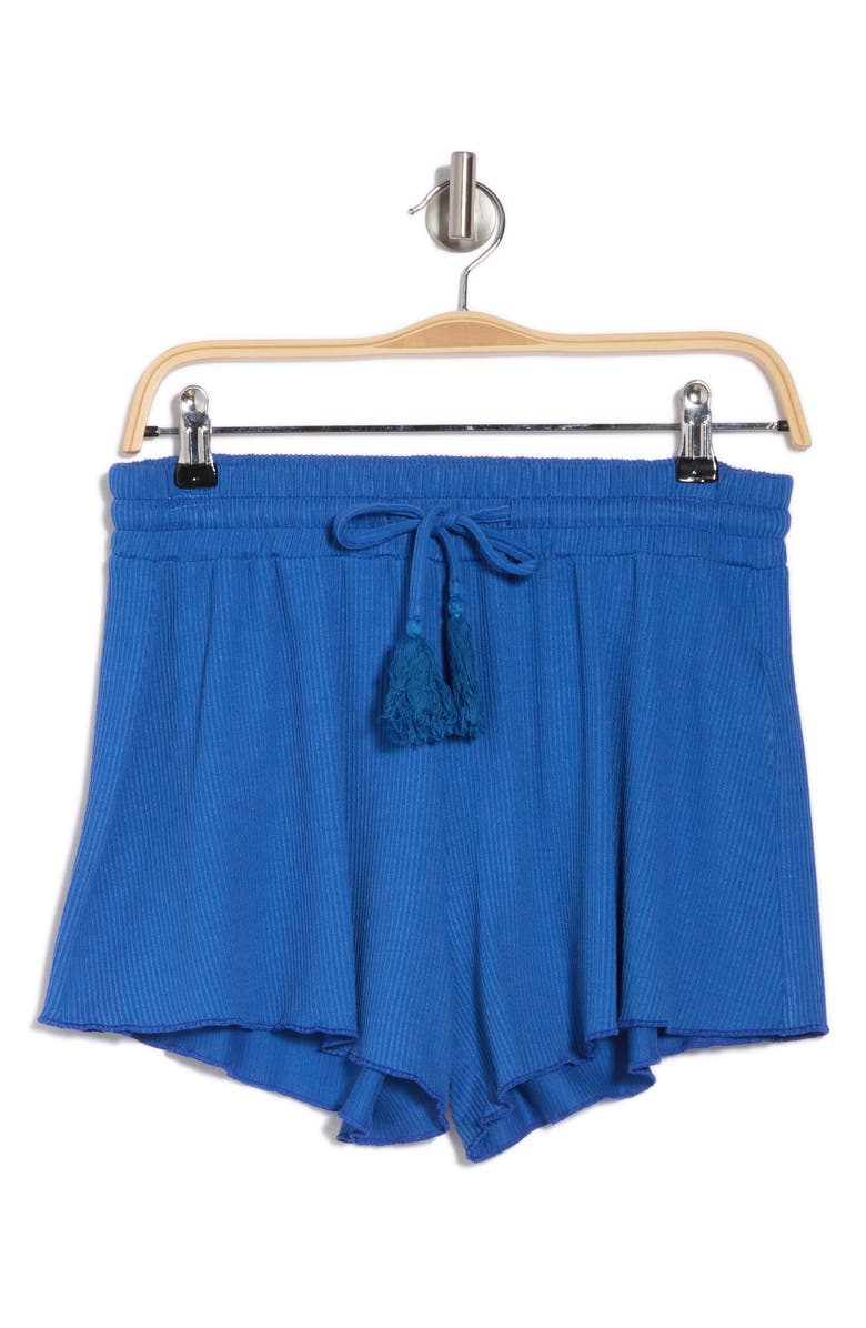 Elan Drawstring Waist Cover-Up Shorts, Alternate, color, Blue Bright