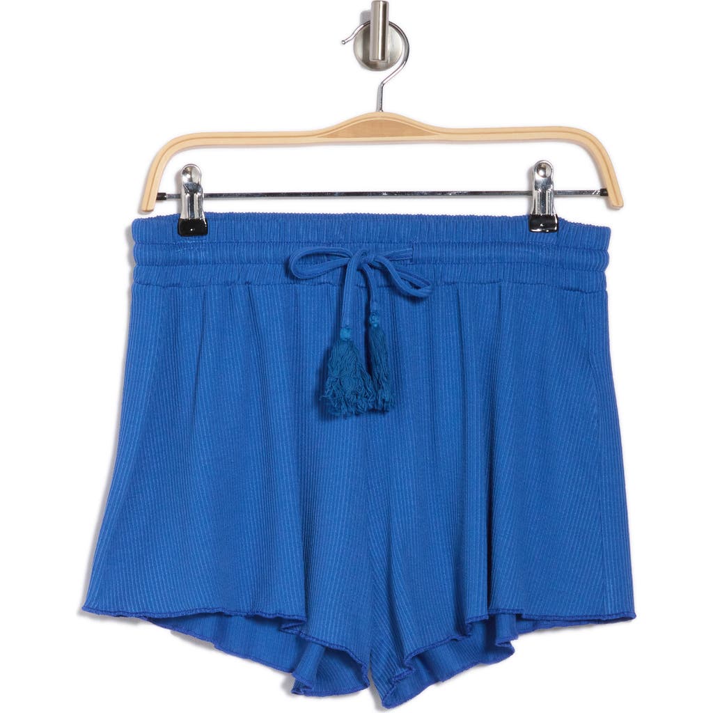 Elan Drawstring Waist Cover-up Shorts In Blue Bright