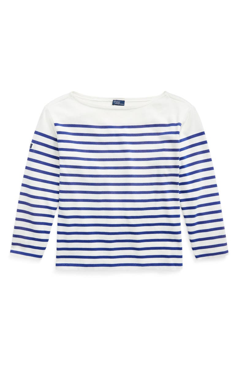 Polo Ralph Lauren Stripe Mariner Cotton T-Shirt, Alternate, color, Deckwash White/ Brill Sapphire