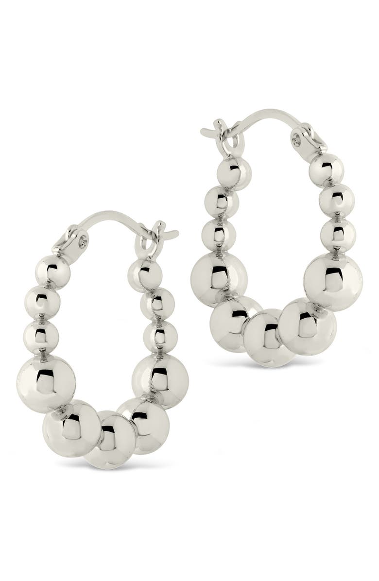 Sterling Forever Graduated Bubble Hoop Earrings, Alternate, color, Silver