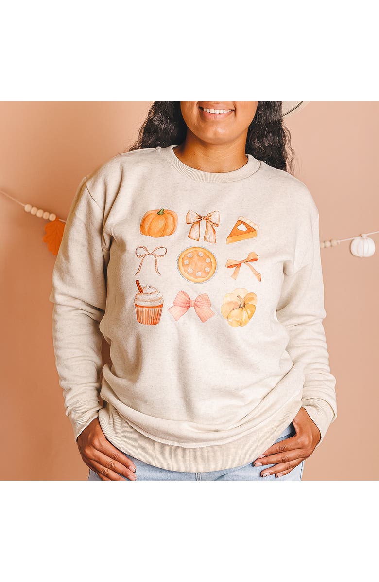Sweet Wink Thankful Thanksgiving Women's Sweatshirt, Alternate, color, Natural