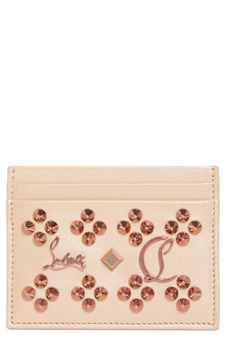 Christian Louboutin Kios Loubinthesky Leather Card Case, Main, color, Leche/ Multi