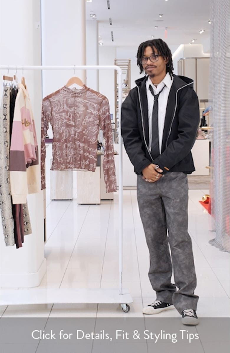 Lettuce Edge Mock Neck Graphic T-Shirt, sales video thumbnail