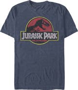 Jurassic Park Men's Jurassic Park Distressed T-Rex Logo  Graphic T-Shirt