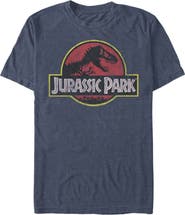 Jurassic Park Men's Jurassic Park Distressed T-Rex Logo  Graphic T-Shirt