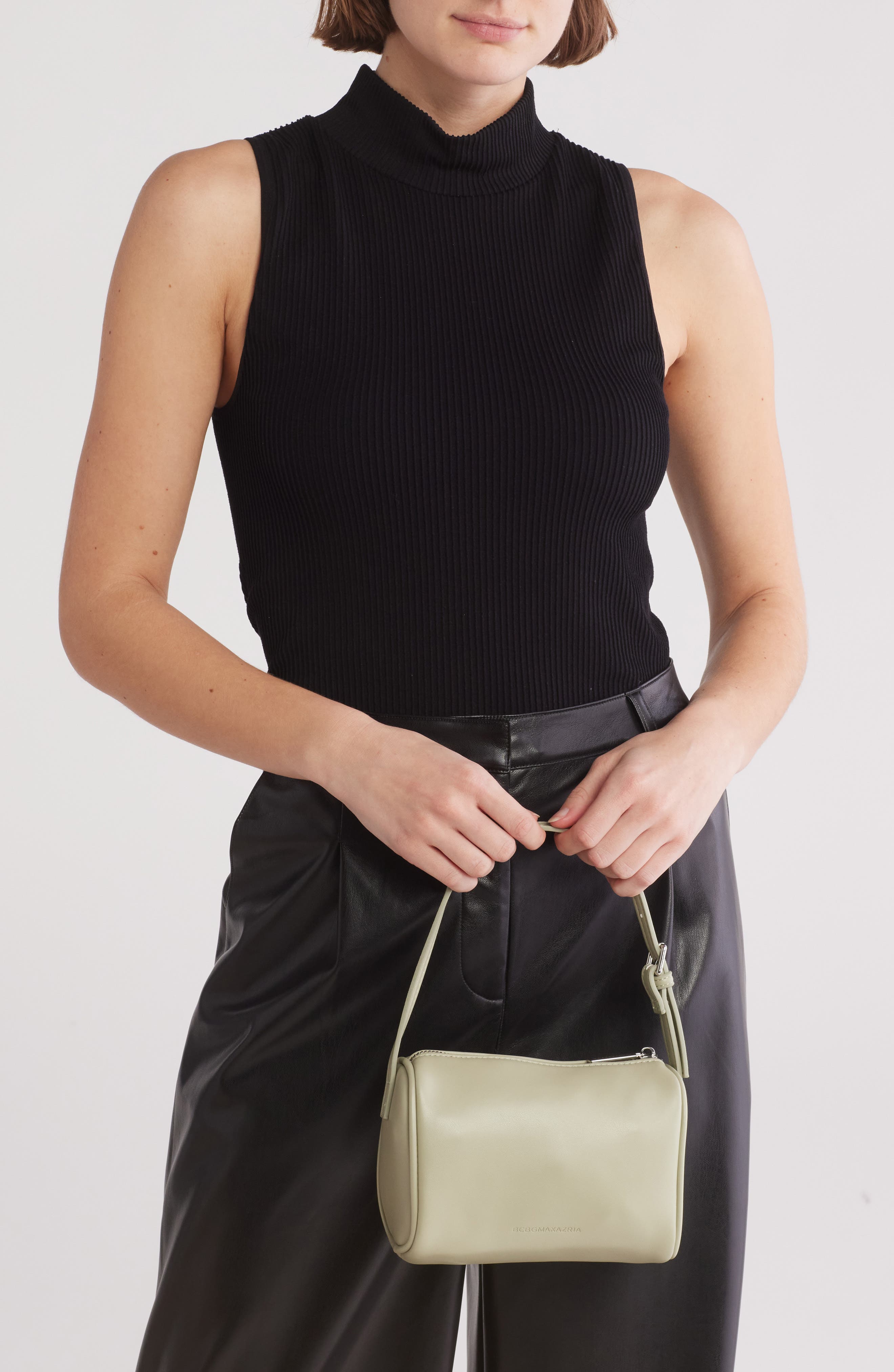 Barrel Faux Leather Shoulder Bag, Alternate, color, SAGE